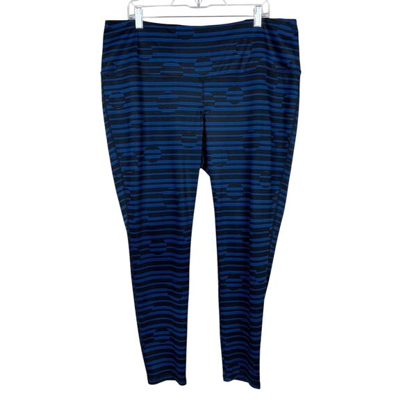 Chico's Pants - Chicos Zenergy Leggings Blue Black Pull On Stretchy Active Women's 3 XL 16